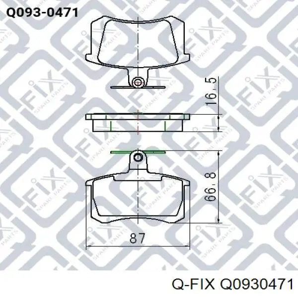 Задние тормозные колодки Q0930471 Q-fix