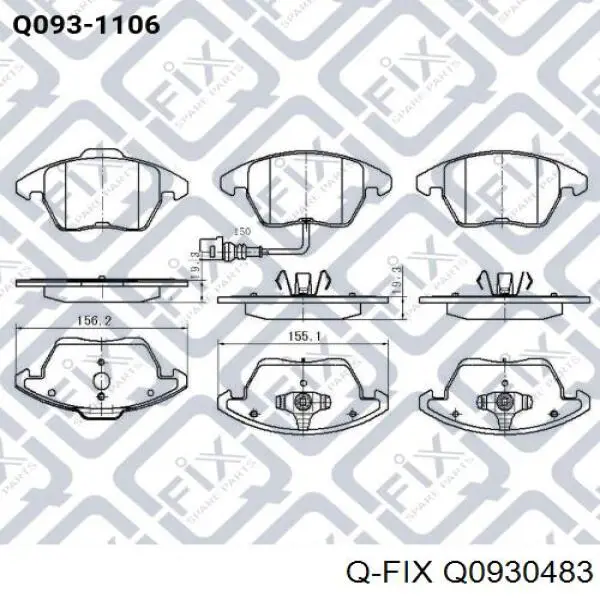 Купить Q0930483 Q-fix Колодки тормозные задние, дисковые