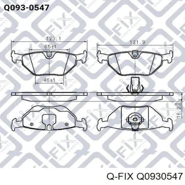 Задние тормозные колодки Q0930547 Q-fix