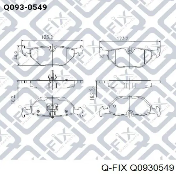 Q0930549 Q-fix sapatas do freio traseiras de disco