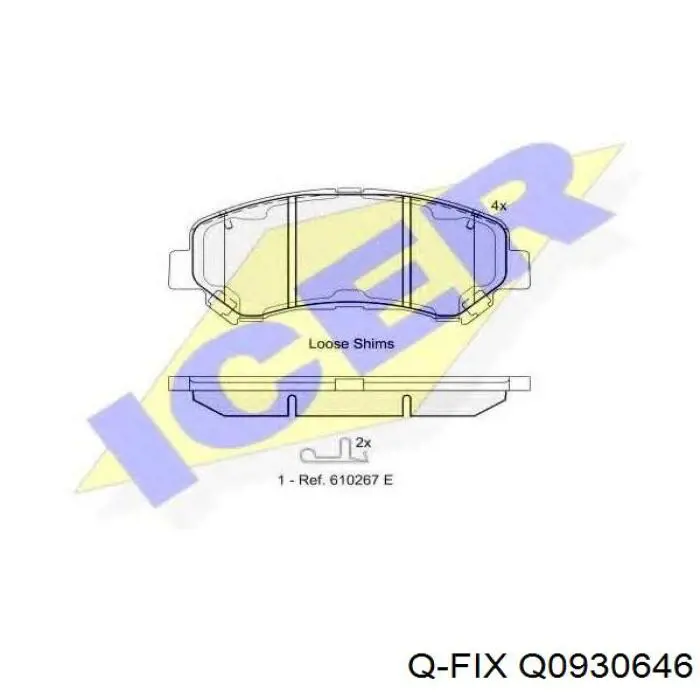 Передние тормозные колодки Q0930646 Q-fix