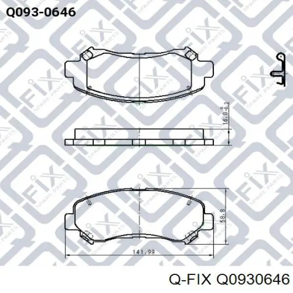 Передние тормозные колодки Q0930646 Q-fix