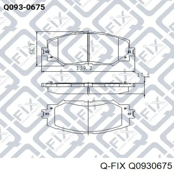 Передние тормозные колодки Q0930675 Q-fix