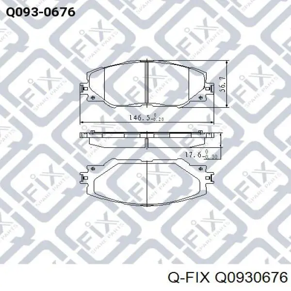 Передние тормозные колодки Q0930676 Q-fix