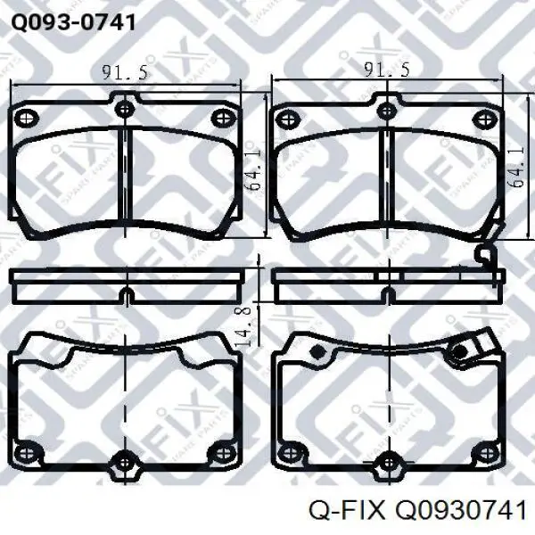 Передние тормозные колодки Q0930741 Q-fix