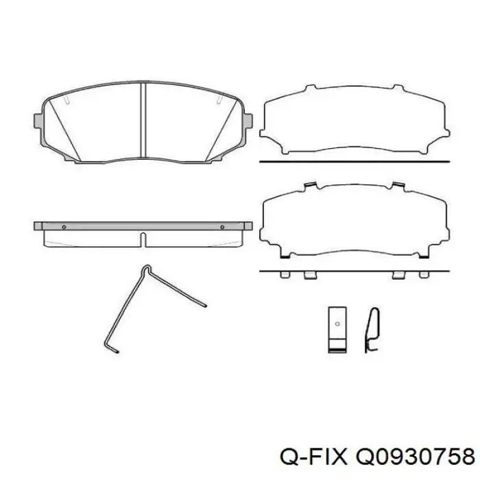 Передние тормозные колодки Q0930758 Q-fix