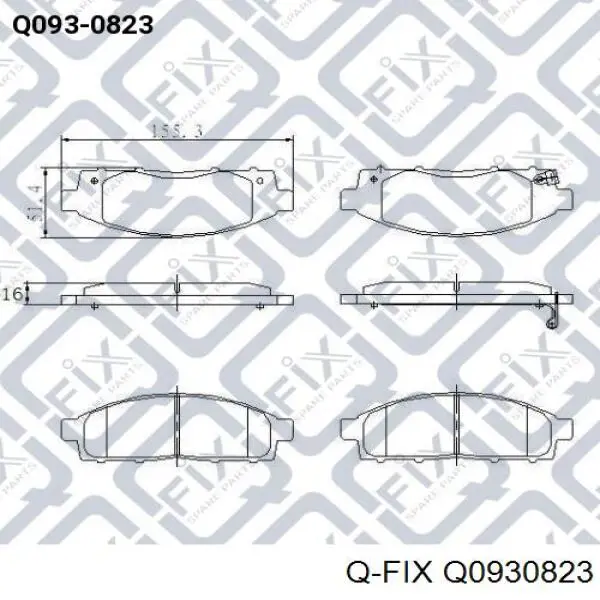 Передние тормозные колодки Q0930823 Q-fix