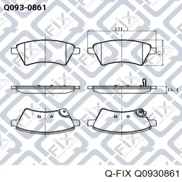 Передние тормозные колодки Q0930861 Q-fix