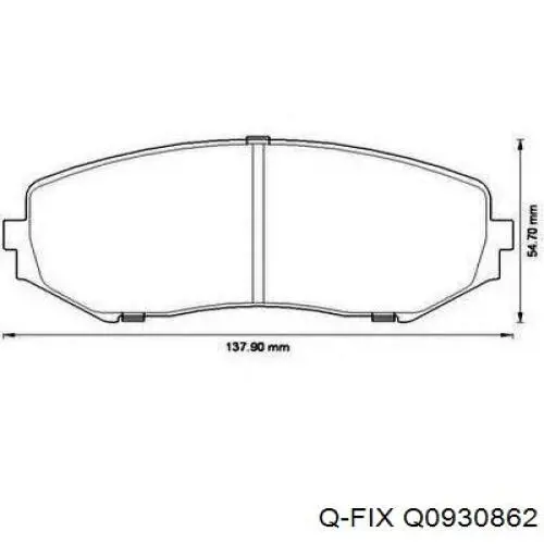 Передние тормозные колодки Q0930862 Q-fix