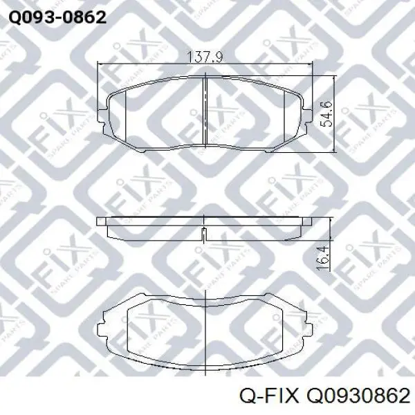 Q0930862 Q-fix sapatas do freio dianteiras de disco