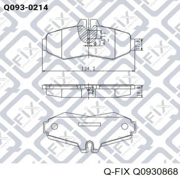 Передние тормозные колодки Q0930868 Q-fix