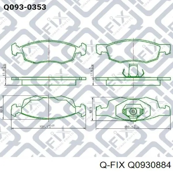 Колодки дисковые  Q-fix Q0930884 цена, от 18.43 USD