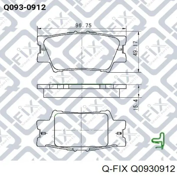 Задние тормозные колодки Q0930912 Q-fix