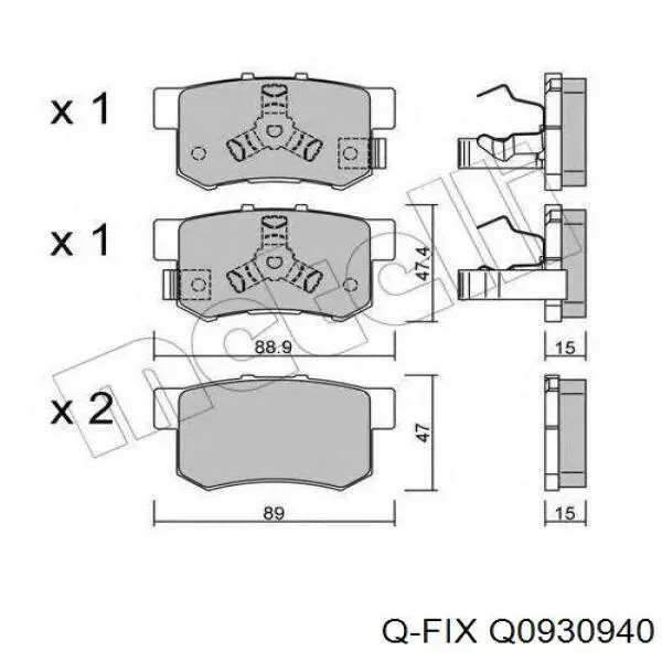 Q0930940 Q-fix Колодки тормозные дисковые комплект