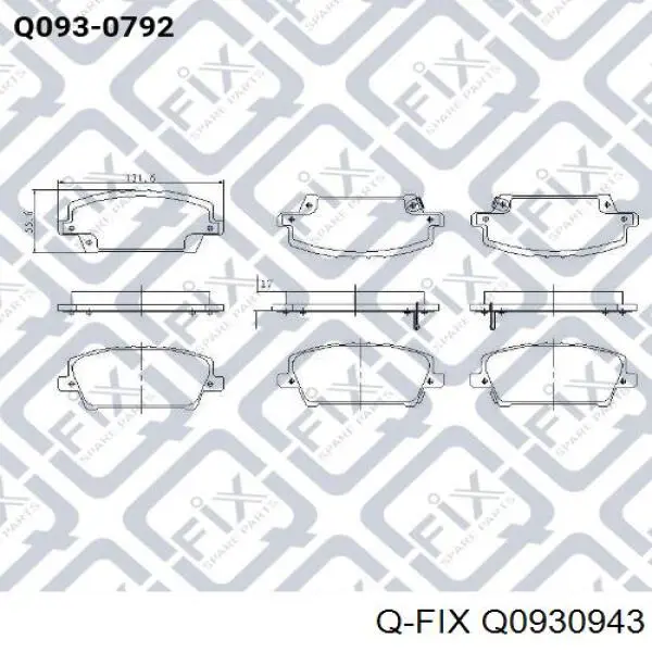 Pastillas de freno traseras Q0930943 Q-fix