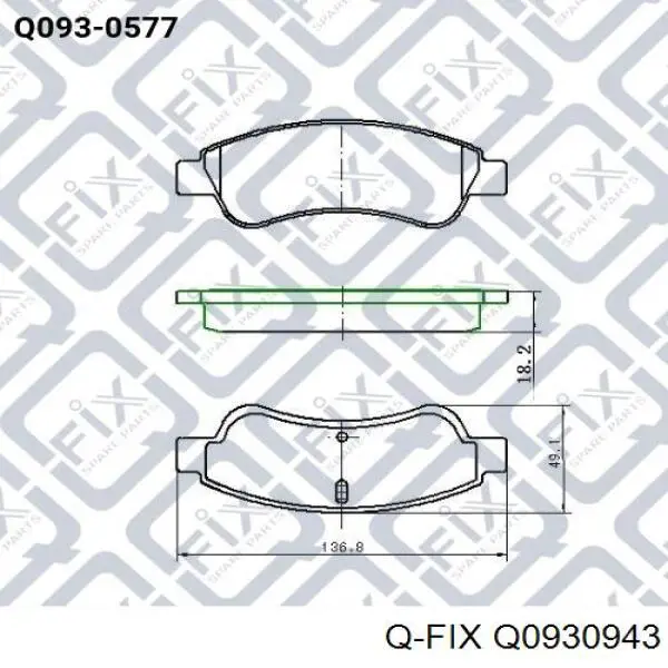 Q0930943 Q-fix Колодки тормозные дисковые комплект