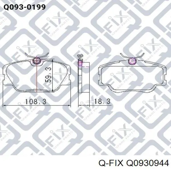 Задние тормозные колодки Q0930944 Q-fix