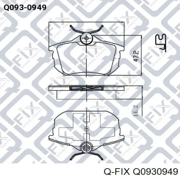 Задние тормозные колодки Q0930949 Q-fix