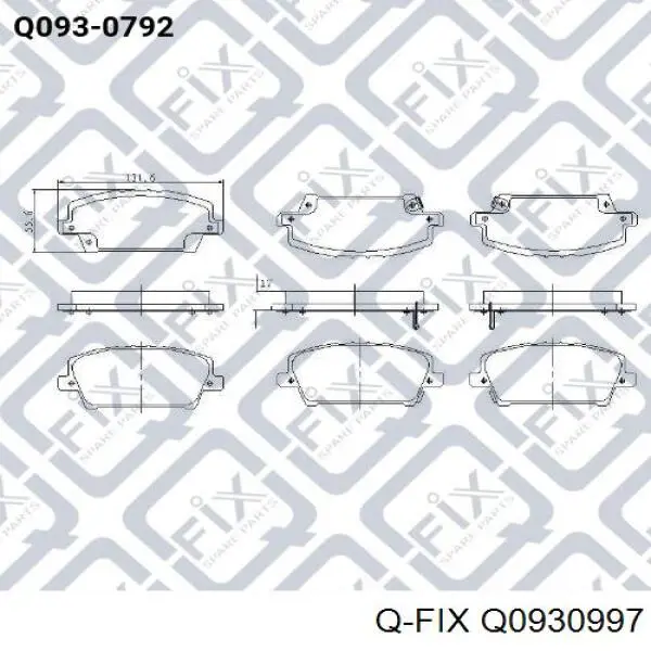 Q0930997 Q-fix Колодки передние
