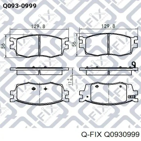 Передние тормозные колодки Q0930999 Q-fix