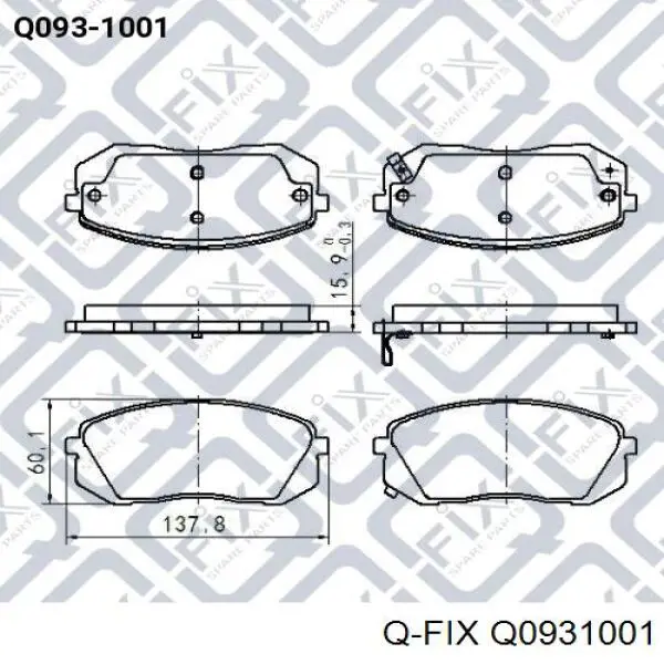 Передние тормозные колодки Q0931001 Q-fix