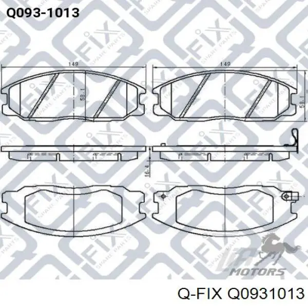 Передние тормозные колодки Q0931013 Q-fix