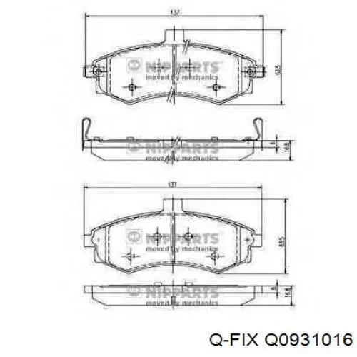 Q0931016 Q-fix Колодки передние