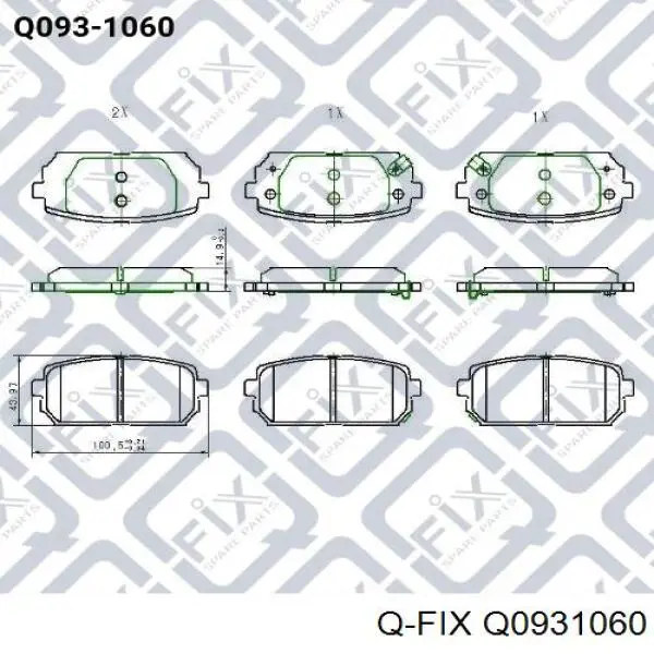 Задние тормозные колодки Q0931060 Q-fix