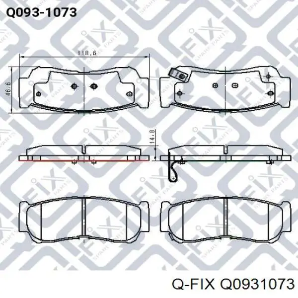 Задние тормозные колодки Q0931073 Q-fix