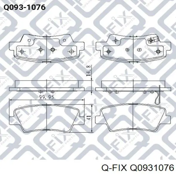 Задние тормозные колодки Q0931076 Q-fix