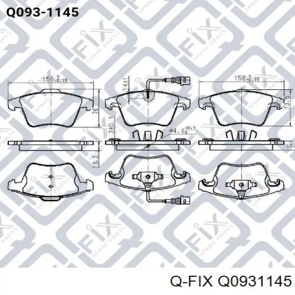 Передние тормозные колодки Q0931145 Q-fix