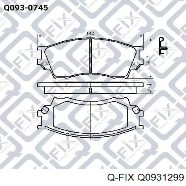 Передние тормозные колодки Q0931299 Q-fix