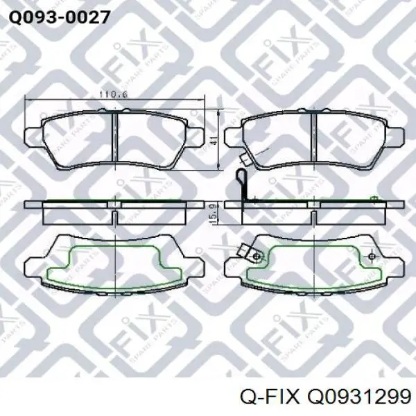 Q0931299 Q-fix Колодки передние