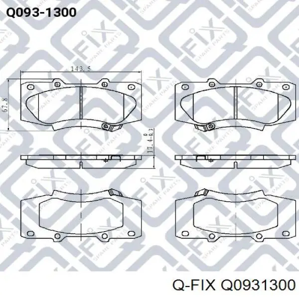 Передние тормозные колодки Q0931300 Q-fix