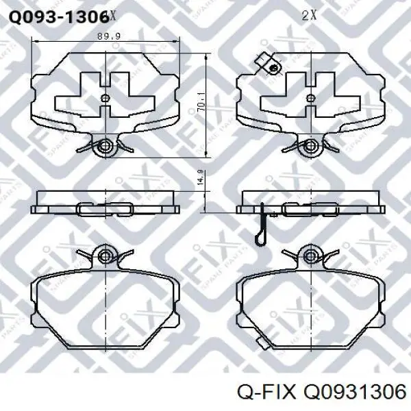 Передние тормозные колодки Q0931306 Q-fix