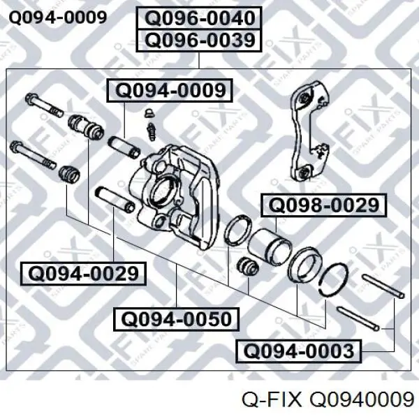 Pasador guía, pinza del freno trasera, superior Q0940009 Q-fix