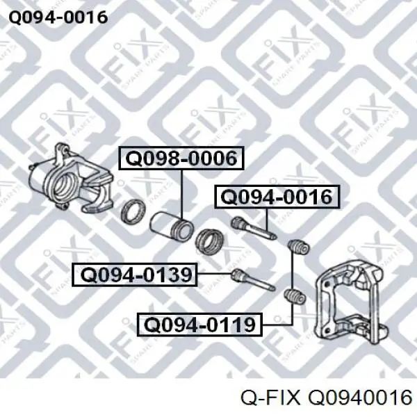 Направляющая суппорта заднего Q0940016 Q-fix