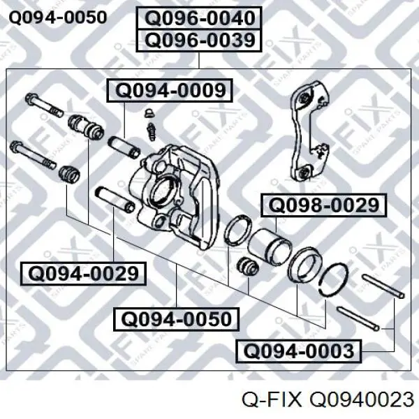 Q0940023 Q-fix Ремкомплект суппорта тормозного, переднего