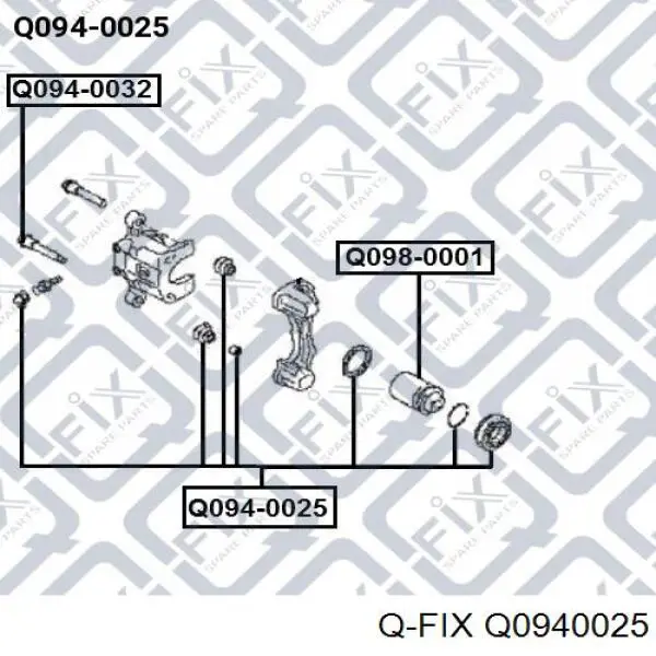 Q0940025 Q-fix kit de reparação de suporte do freio traseiro