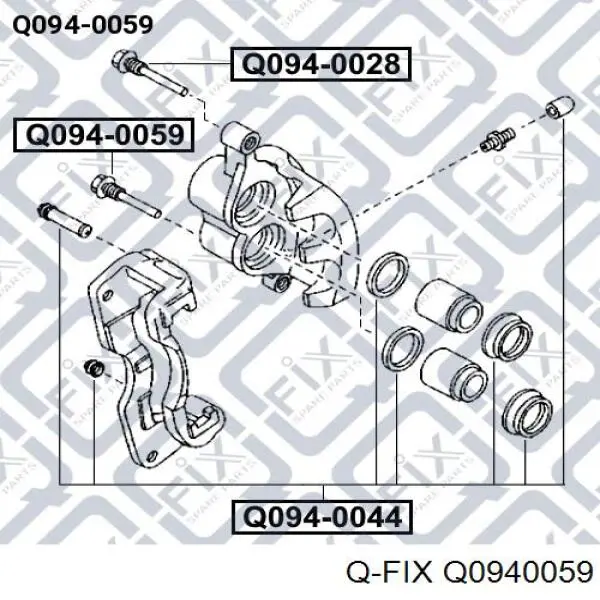 Q0940059 Q-fix направляющая суппорта переднего