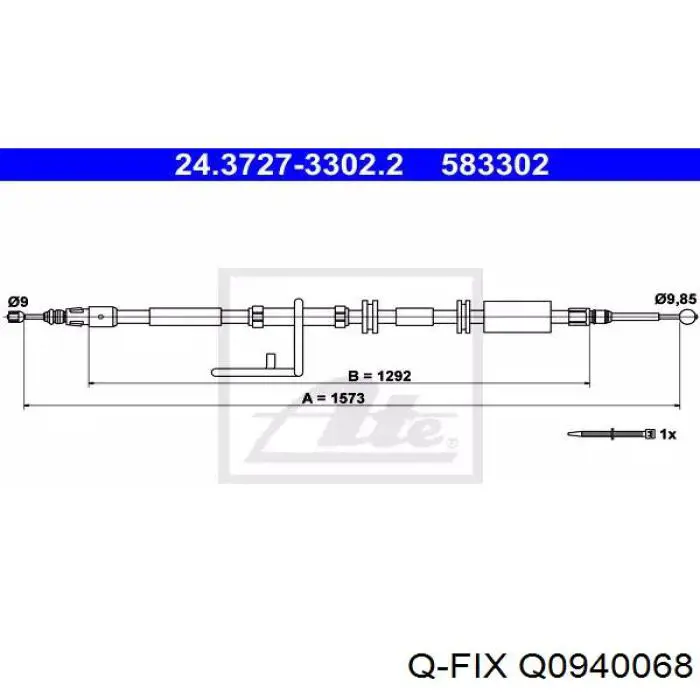 Направляющая суппорта переднего верхняя Q0940068 Q-fix