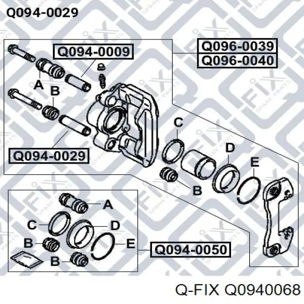 Q0940068 Q-fix Направляющая суппорта переднего верхняя