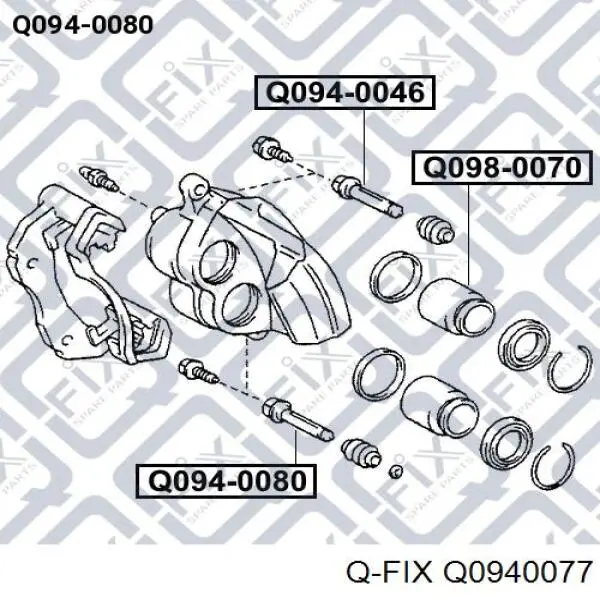 Направляющая суппорта переднего нижняя Q-fix Q0940077 цена, от 3.46 USD
