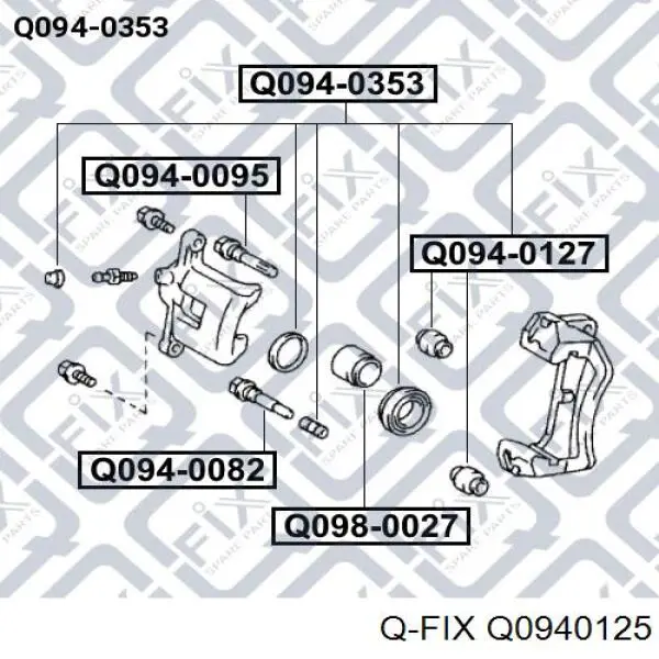 Ремкомплект супорту гальмівного переднього Q0940125 Q-fix