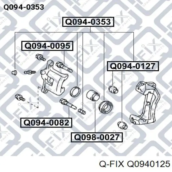 Juego de reparación, pinza de freno delantero Q0940125 Q-fix