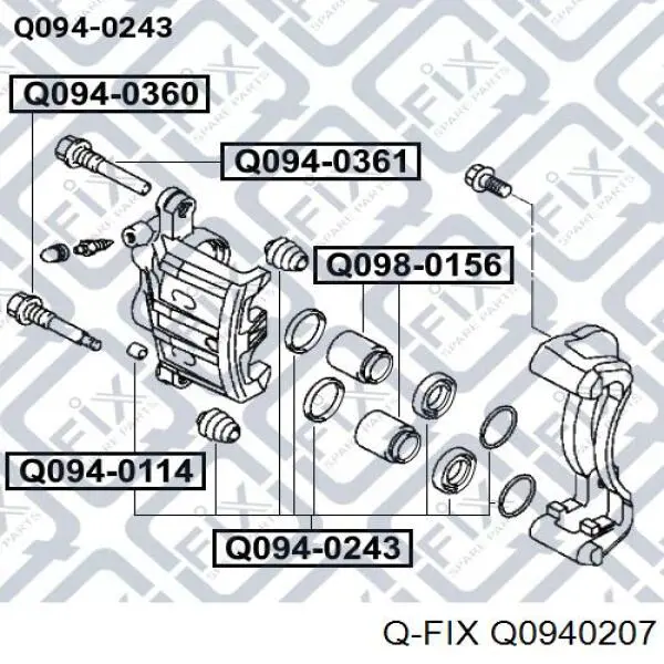Ремкомплект переднего суппорта Q0940207 Q-fix