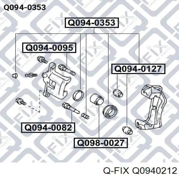 Q094-0212 Q-fix ремкомплект суппорта тормозного переднего