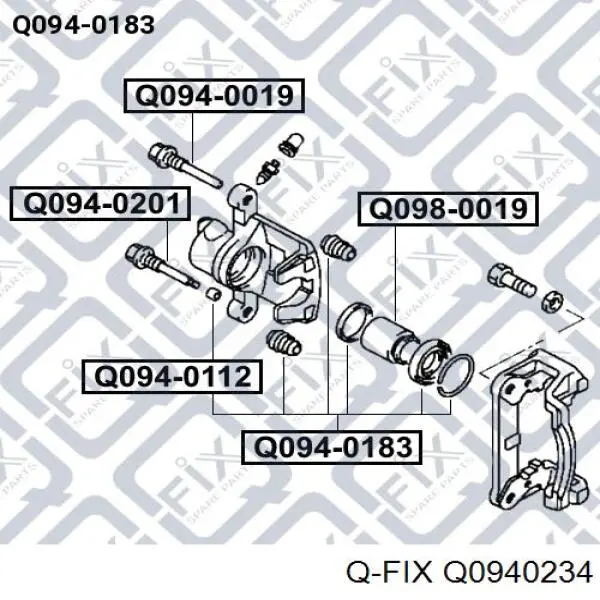 Ремкомплект переднего суппорта Q0940234 Q-fix