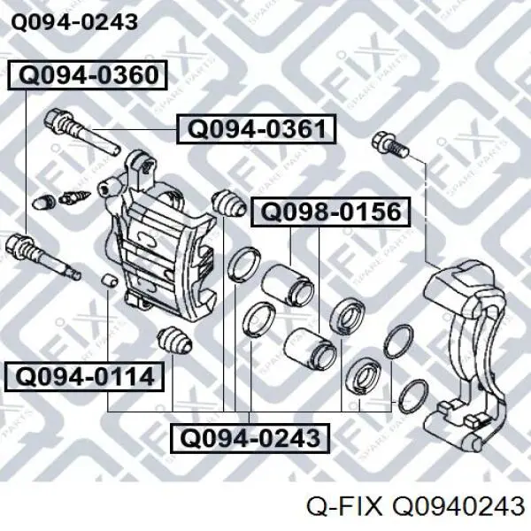 Ремкомплект переднего суппорта Q0940243 Q-fix