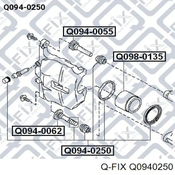 Q094-0250 Q-fix ремкомплект суппорта тормозного переднего